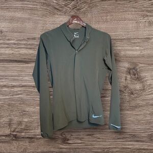 Nike FZ City Windshirt Flex Running Jacket Mens S Green Lightweight Reflective